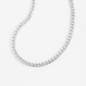 Collar en baño de rodio diseño cadena hombre