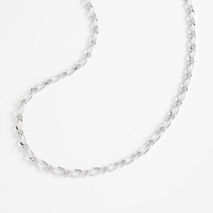 Collar cadena de eslabones tipo figaro, para hombre.