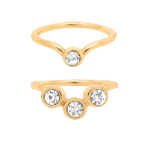 Anillo duo cristales incrustados