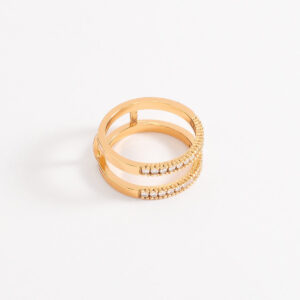 Anillo doble banda con diamonice