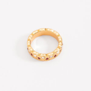 Anillo churumbela con piedras de colores
