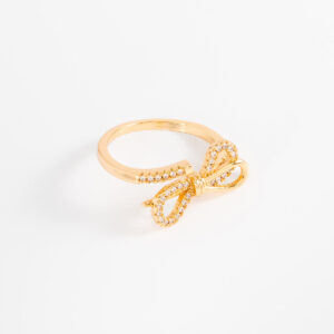 Anillo ajustable de moño con diamonice