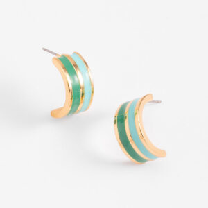 Aretes medianos de botón con esmalte multicolor