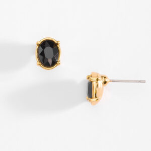 Aretes de poste con piedra negra