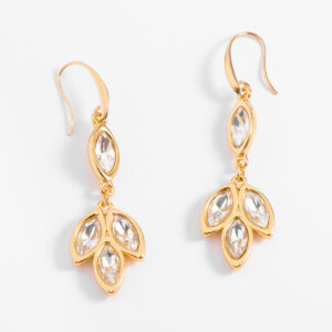 Pendientes baño de oro con piedras cristal marquise