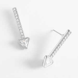 Aretes en baño de platino con cristales