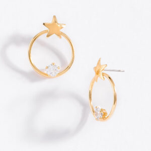 Aretes de poste con diseño de estrella y diamonice