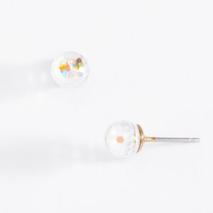 Aretes en baño de oro con piedra cristal elegante
