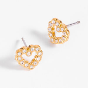Aretes en forma de corazón con cristales