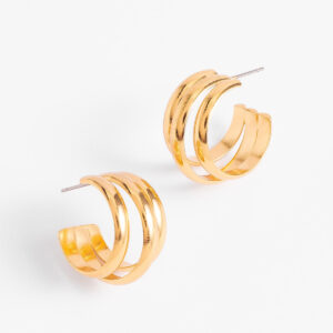 Aretes tipo huggie con triple aro
