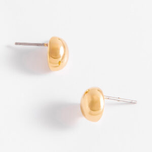 Aretes pequeños de botón con baño de oro