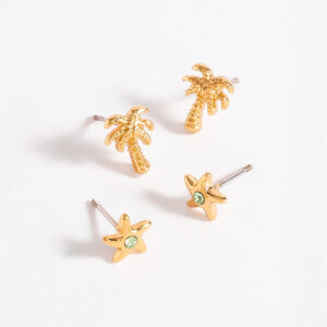 Set de aretes palmera y estrella de mar