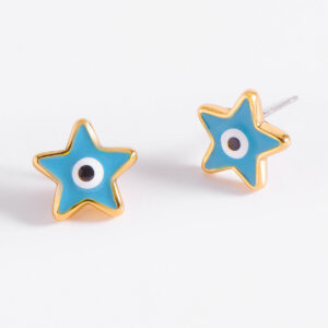 Pendientes diseño estrella azul con ojo protector