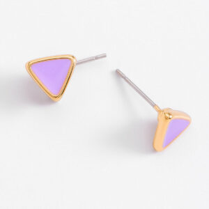 Aretes en baño de oro lila para niñas