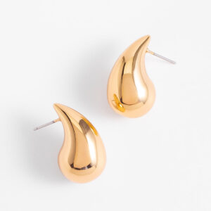 Aretes tipo gota con baño de oro