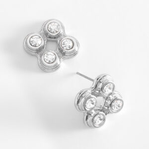 Aretes geométricos en baño de platino cristal