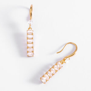 Pendientes baño oro con piedras diamonice