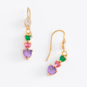 Aretes con piedras diamonice de colores