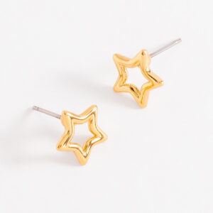 Aretes de estrella en baño de oro
