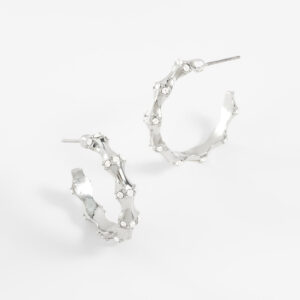 Aretes arracadas con baño de rodio y cristales