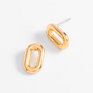 Aretes rectangulares en baño de oro