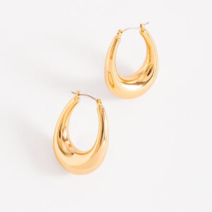 Aretes tipo arracada con baño de oro