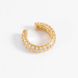 Ear cuff con diseño pavé en baño de oro