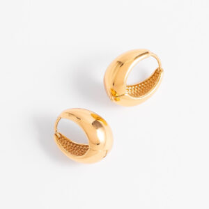 Aretes tipo arracada en baño de oro