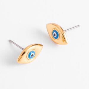Aretes de poste con diseño de ojo turco esmaltado