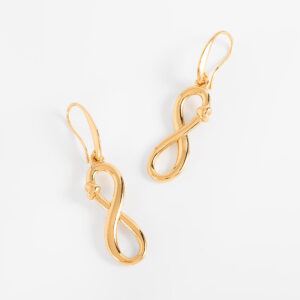 Aretes de gancho con diseño infinito en baño de oro