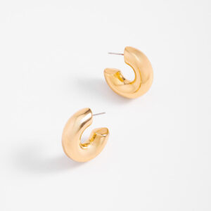 Aretes tipo arracada con baño de oro