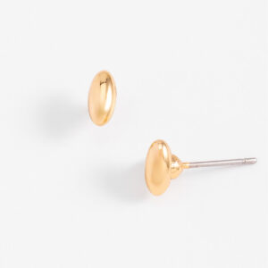 Aretes de botón con baño de oro