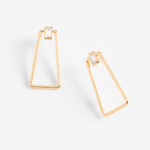 Aretes medianos con baño de oro y cristal