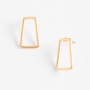 Aretes de poste con diseño rectangular abierto