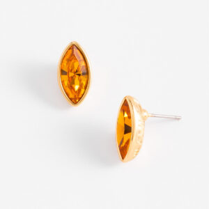 Aretes de poste con piedra ámbar