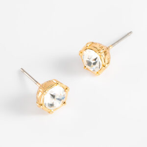 Aretes de poste con piedra de cristal