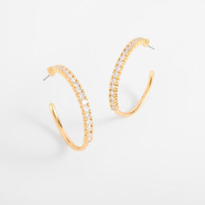 Aretes arracada de baño de oro con diamonice
