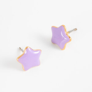 Aretes de poste con forma de estrella morada