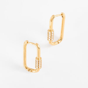 Aretes arracada rectangular con diamonice