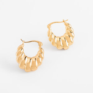 Aretes arracadas con diseño acanalado