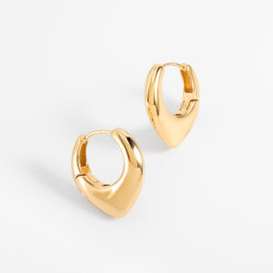 Aretes arracada/huggie de baño de oro curvo