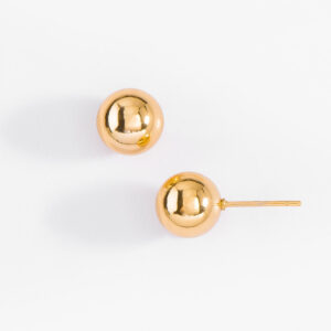 Aretes de botón baño de oro