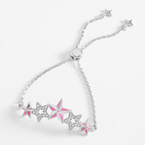 Brillante pulsera ajustable con baño de platino NICE