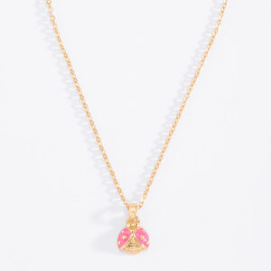 Collar con dije catarina en rosa en baño de oro