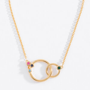 Collar baño oro con piedras esmeralda y más tonos