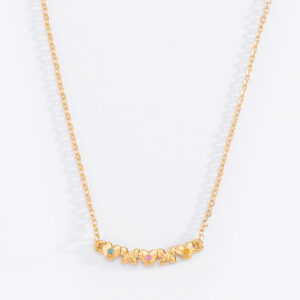 Collar en baño de oro con piedras en tonos rosa azul amarillo