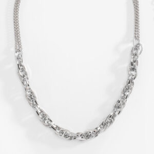 Collar de 42 cm extensión 10 cm baño de platino