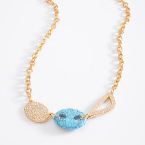 Collar con dijes geométricos piedras cristal