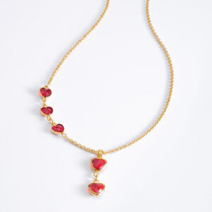 Collar con dije corazón en baño de oro 18k rojo
