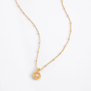 Collar baño de oro con perla tono cream